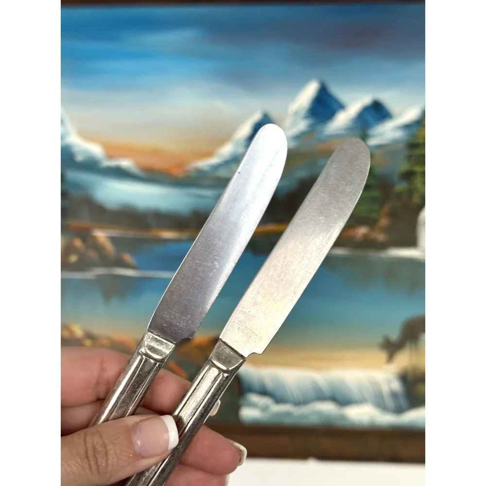 WM rogers ELTON 1940 Silverplate‎ French Hollow Grille KNIFE Star Eagle